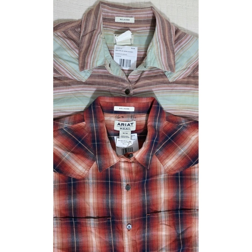 NWT Ariat Ladies Real Billie Rae‎ Jean Shirt Western Button Up Rodeo Sz M 2pc